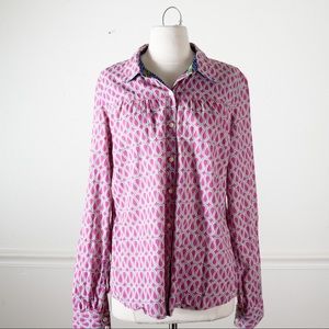Anthro Isabella Sinclair Fuschia Button Down Shirt